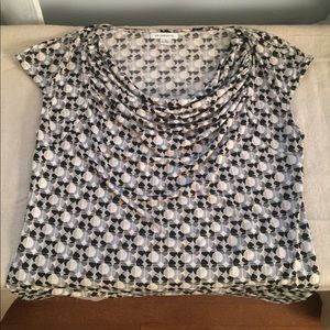 Liz Claiborne Patterned Cowl neck top | XL